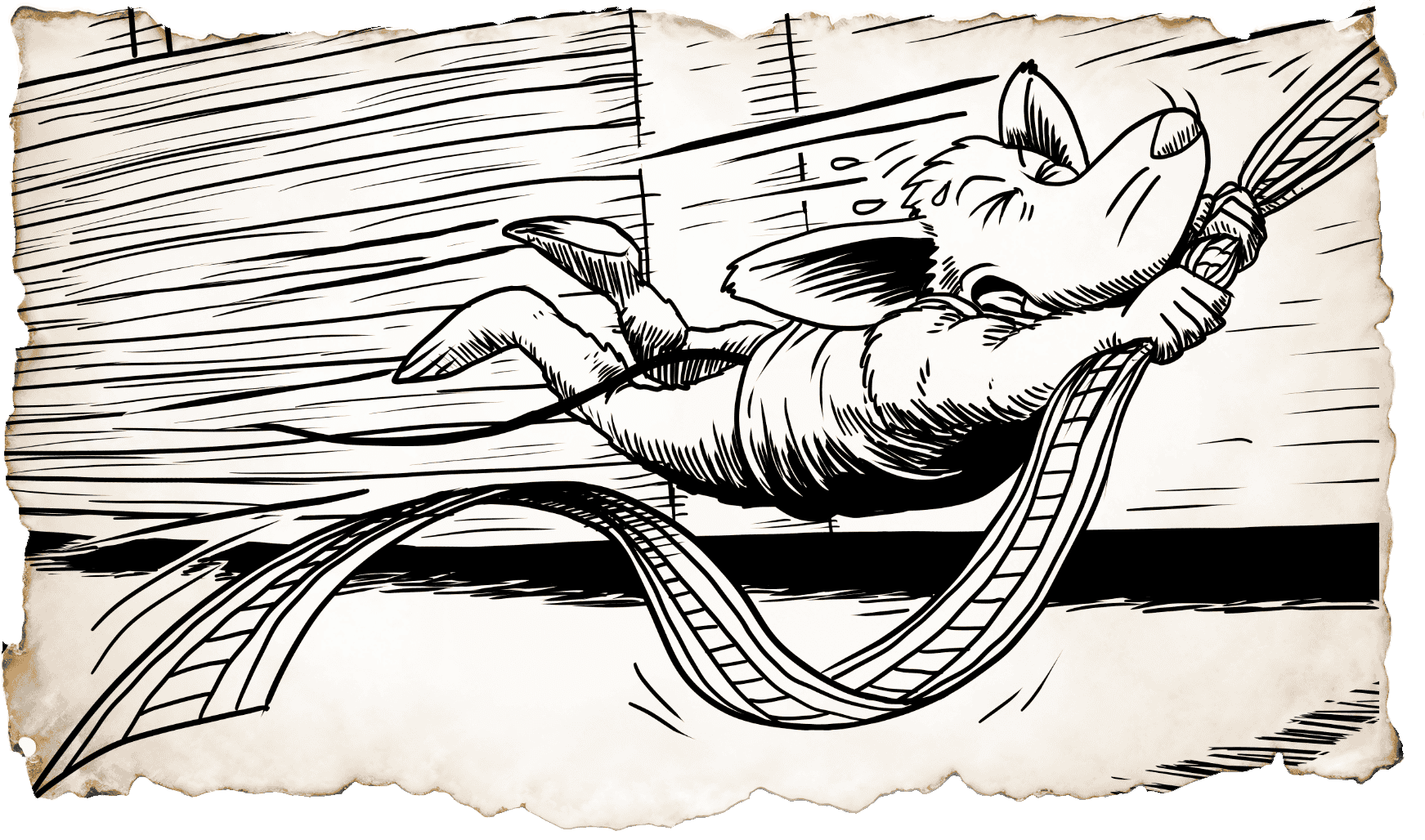 Close up of one of Mikey Arnott's illustration from the book The Amazing Adventures of Sisi the Mouse, written by Ania Bogacka and illustrated by Mikey Arnott