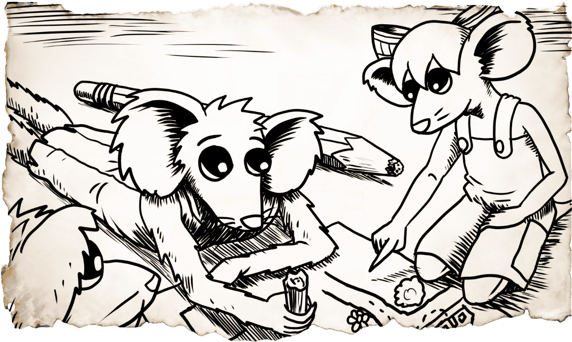 Close up of one of Mikey Arnott's illustration from the book The Amazing Adventures of Sisi the Mouse, written by Ania Bogacka and illustrated by Mikey Arnott