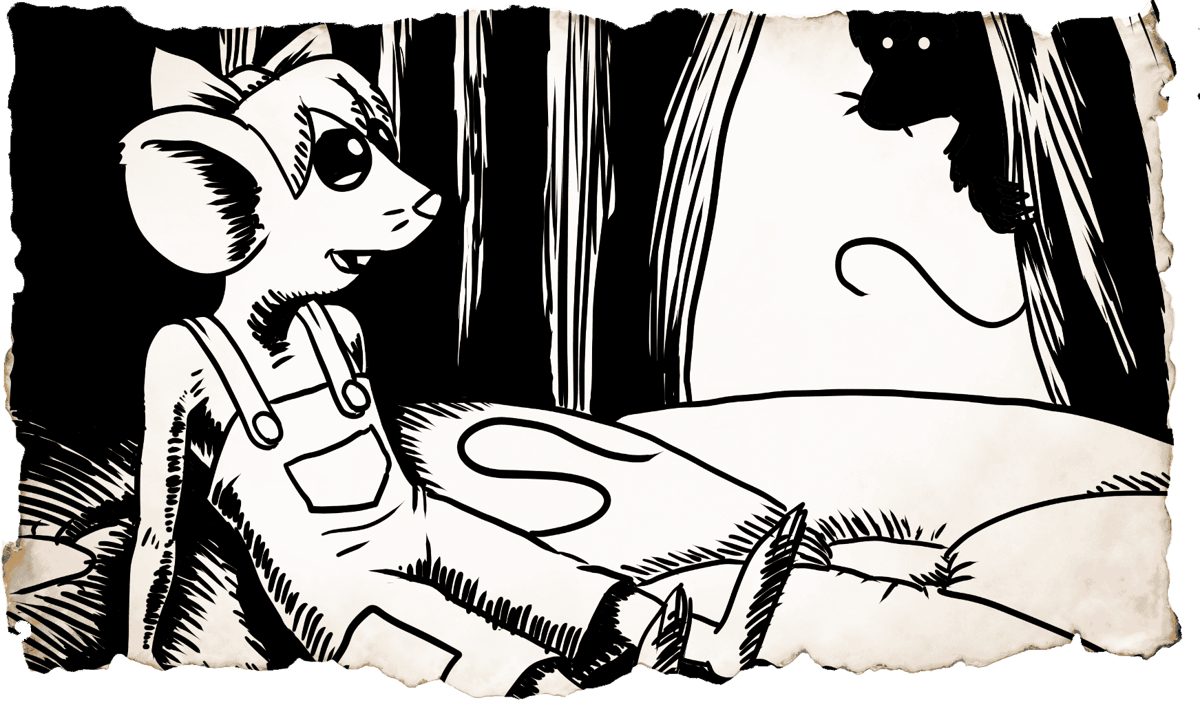Close up of a drawing from the book The Amazing Adventures of Sisi the Mouse, written by Ania Bogacka and illustrated by Mikey Arnott